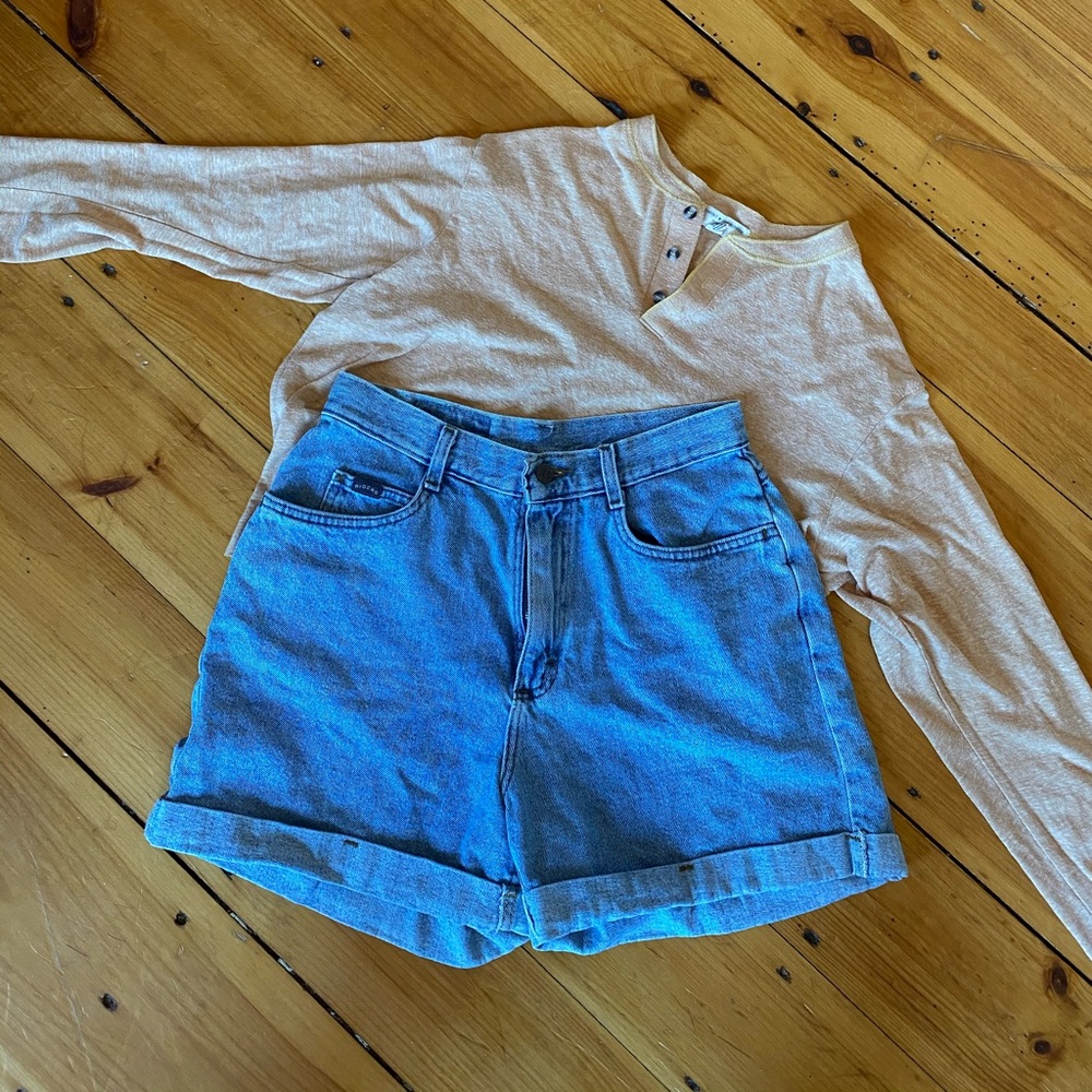 lee rider vintage high rise denim shorts